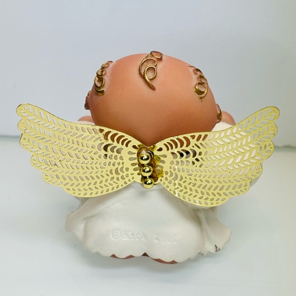 Angel Cheeks Figurine Angel With Teddy Kirks Kritter 2001 Christmas Holiday VNTG - Picture 3 of 8
